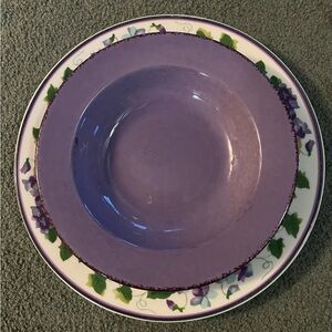 Set Vintage Waverly Sweet Violet Plate & Violet Bowl Italy EUC